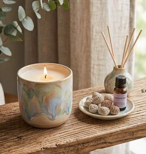 ceramic candle vessel and diffusor ceramic candle vessel and diffusor